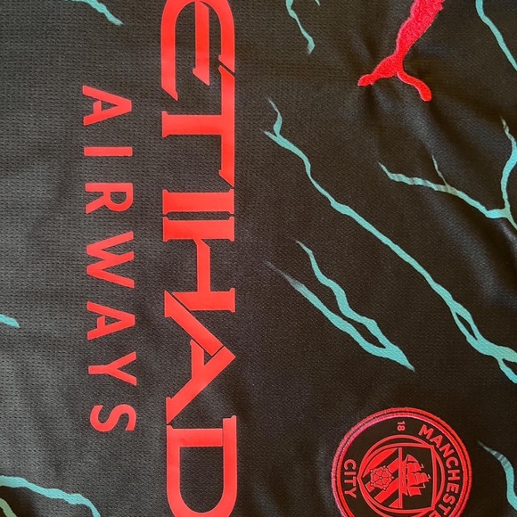 Haaland #9 Man City Small Jersey Black Blue Manchester - Picture 5 of 6